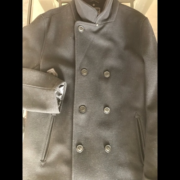 Topman Wool Coat Heavy Winter Double Breasted - Picture 5 of 8